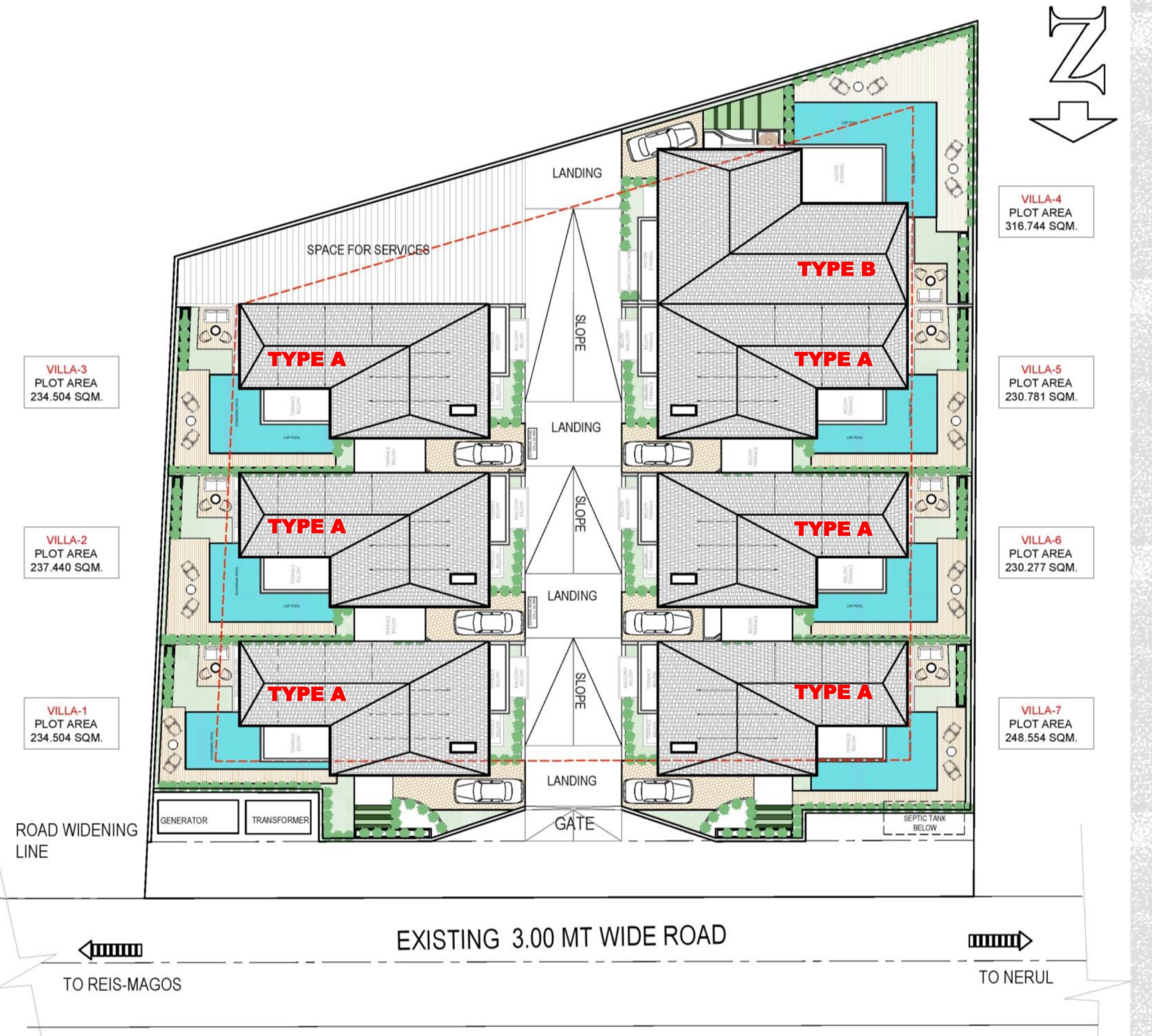 5 BHK Modern Villa: 03 site plan