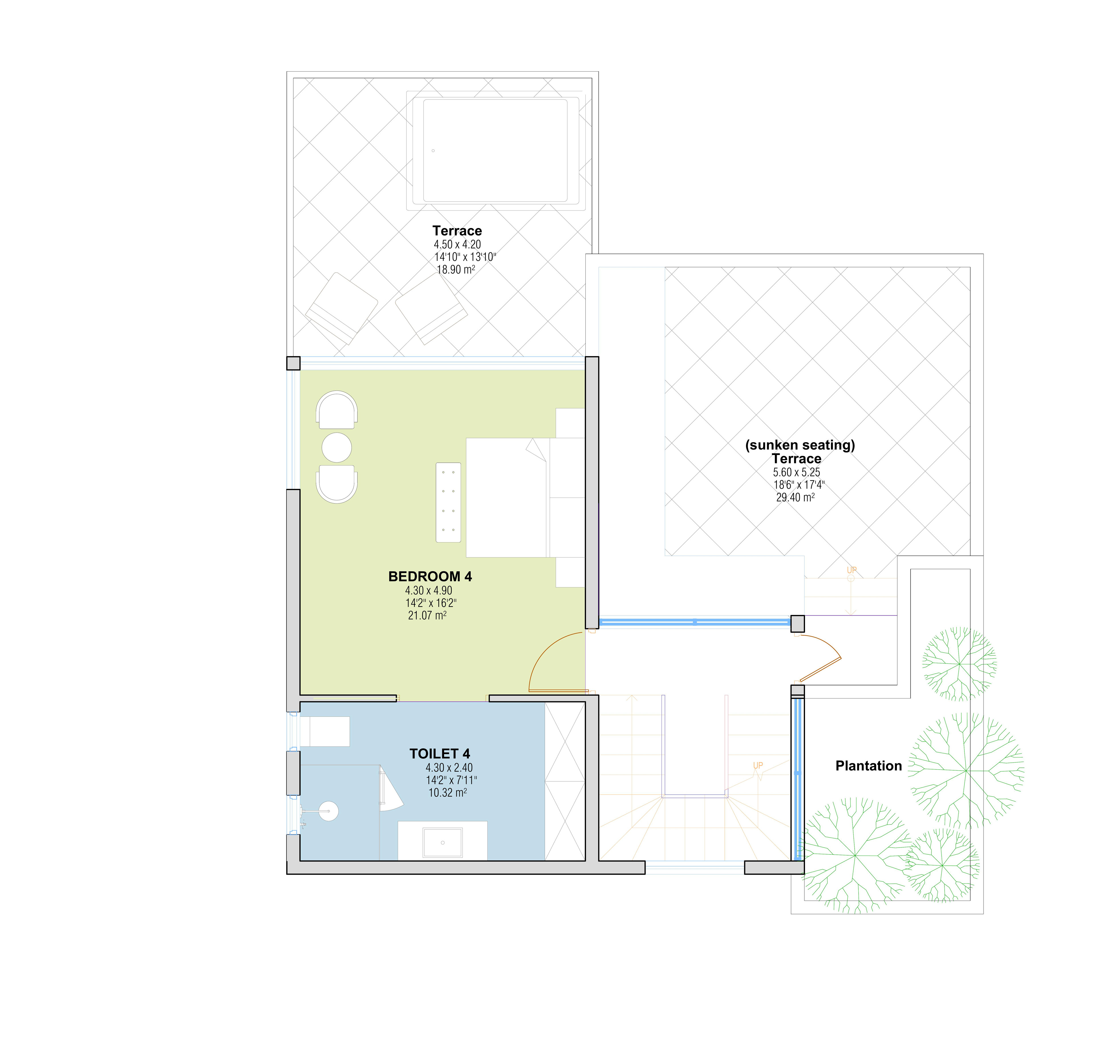 The Tropical Enclave: floor plan villa 5 second 01