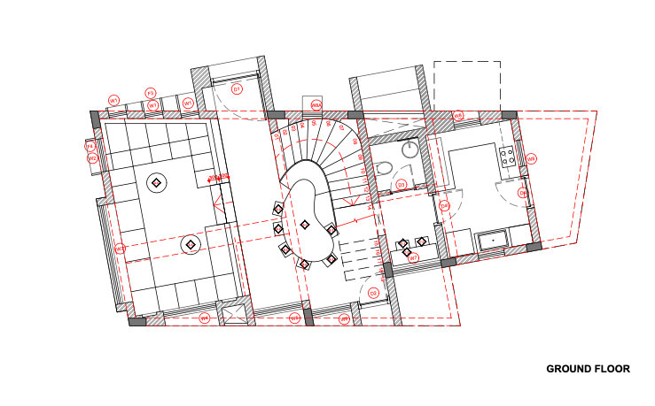 3 BHK Modern Estate: Floor plan 1
